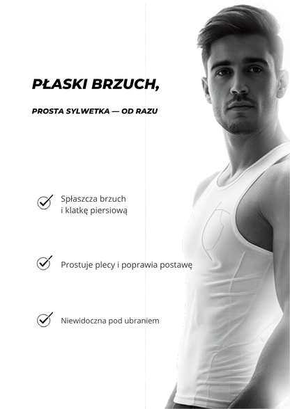 KONTUR - korzyści: spłaszcza brzuch, prostuje plecy, niewidoczna pod ubraniem